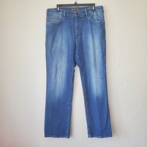 34 Heritage Men's Jeans, Siz 38x30, Blue Denim, Mid Rise Straight Leg, 5 Pockets
